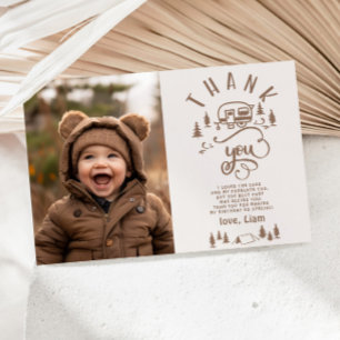 Een Happy Camper Verjaardag foto bedankkaart Kaart