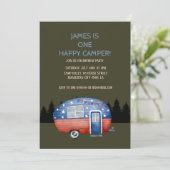 Een Happy Camper Verjaardag Kinder Kaart (Staand voorkant)