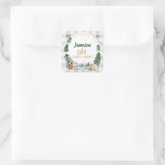 Een Happy Camper Verjaardagsfeestje Stickers (Tas)