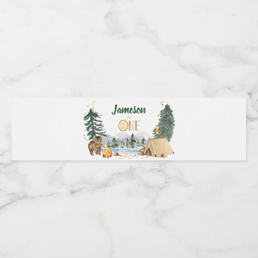 Eén Happy Camper Waterfles Etiketten (Enkel label)