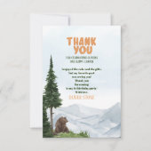 Eén Happy Camper Wood Boys 1e verjaardag Bedankkaart (Voorkant)