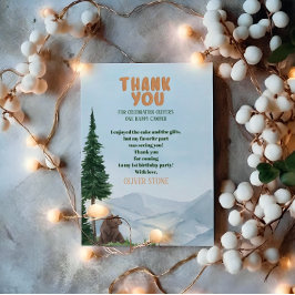 Eén Happy Camper Wood Boys 1e verjaardag Bedankkaart