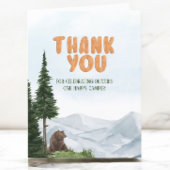 Eén Happy Camper Wood Boys 1e verjaardag Bedankkaart