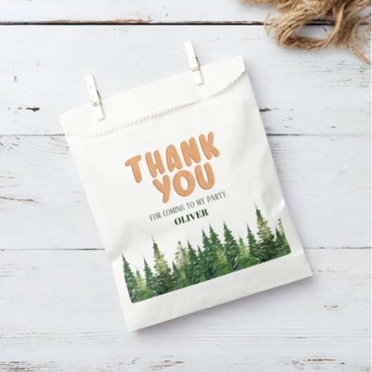 Eén Happy Camper Wood Boys 1e verjaardag Bedankzakje