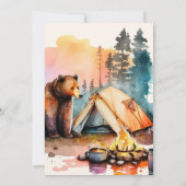 Eén Happy Camper Wood Boys 1e verjaardag Kaart (Achterkant)