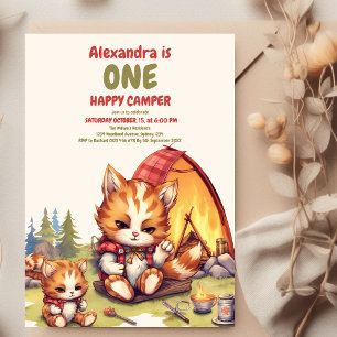 Eén Happy Camper Wood Boys 1e verjaardag Kaart