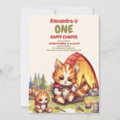 Eén Happy Camper Wood Boys 1e verjaardag Kaart (Voorkant)