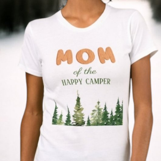 Eén Happy Camper Wood Boys 1e verjaardag T-shirt