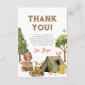 Een Happy Camper Woodland Boy 1e Verjaardagsfeest Bedankkaart (Voorkant)