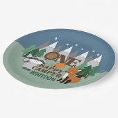 EEN Happy Camper Woodland Camping Schattige Mounta Papieren Bordje (Gekanteld)