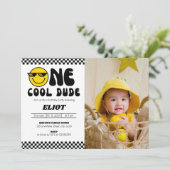 Een Happy Cool guy Boy's eerste verjaardag foto Kaart (Staand voorkant)