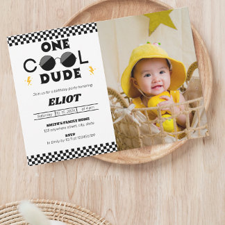 Een Happy Cool guy Boy's eerste verjaardag foto Kaart