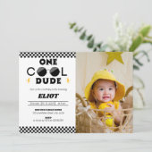 Een Happy Cool guy Boy's eerste verjaardag foto Kaart (Staand voorkant)