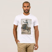 Een Happy Cowboy op een Bucking Buffalo. T-shirt (Voorkant volledig)