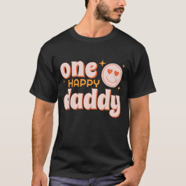 Eén Happy Dad Retro First Birthday Shirt