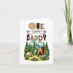 Een Happy Daddy Camper Eerste Verjaardag Camping B Kaart
