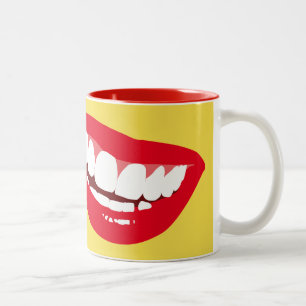 Een HAPPY-dag begint met een KLEINE Mugje. Tweekleurige Koffiemok