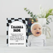 Een Happy Dude Blue Birthday Flat Bedankt Card (Staand voorkant)