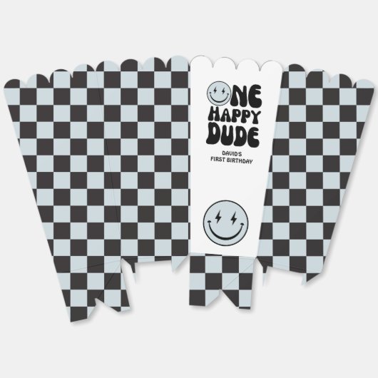 Een Happy Dude Blue Happy Face gunstbox Bedankdoosjes (Ongevouwen)