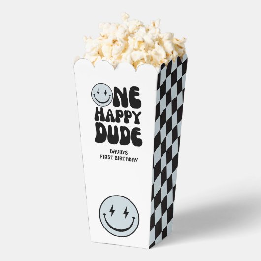 Een Happy Dude Blue Happy Face gunstbox Bedankdoosjes (Popped)