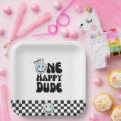 Een Happy Dude Blue Happy Face Verjaardag Papieren Bordje (Feest)