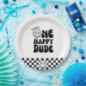 Een Happy Dude Blue Happy Face Verjaardag Papieren Bordje (Feest)