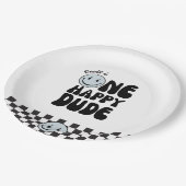 Een Happy Dude Blue Happy Face Verjaardag Papieren Bordje (Gekanteld)