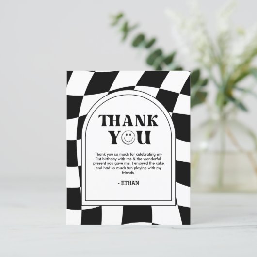 Een Happy Dude Boy 1e Verjaardag Bedankt Card (Staand voorkant)