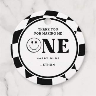 Een Happy Dude Boy 1st Birthday Bedankt Bedankjes Labels