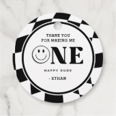 Een Happy Dude Boy 1st Birthday Bedankt Bedankjes Labels (Achterkant)