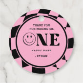 Een Happy Dude Boy 1st Birthday Bedankt Bedankjes Labels (Achterkant)