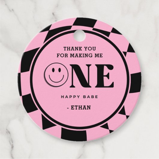 Een Happy Dude Boy 1st Birthday Bedankt Bedankjes Labels (Voorkant)