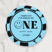 Een Happy Dude Boy 1st Birthday Bedankt Bedankjes Labels (Achterkant)