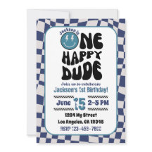 Een Happy Dude Boy's verjaardagsfeestje uitnodigin