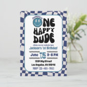 Een Happy Dude Boy's verjaardagsfeestje uitnodigin Kaart (Staand voorkant)