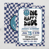 Een Happy Dude Boy's verjaardagsfeestje uitnodigin Kaart (Voorkant / Achterkant)