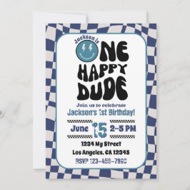 Een Happy Dude Boy's verjaardagsfeestje uitnodigin Kaart