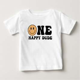 Een Happy Dude Eerste Verjaardag T-shirt