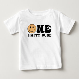 Een Happy Dude Eerste Verjaardag T-shirt
