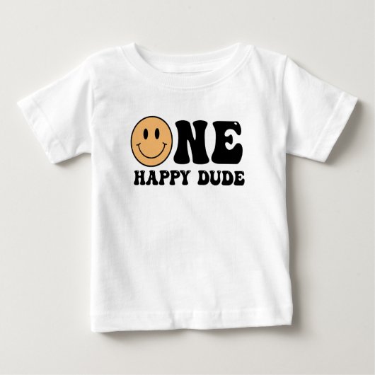 Een Happy Dude Eerste Verjaardag T-shirt (Voorkant)