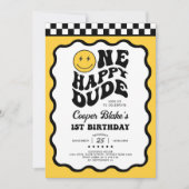 Een Happy Dude Emoji Smile Face 1e verjaardag Kaart (Voorkant)