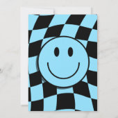 Een Happy Dude Happy Face Blue Boy 1st Birthday Kaart (Achterkant)