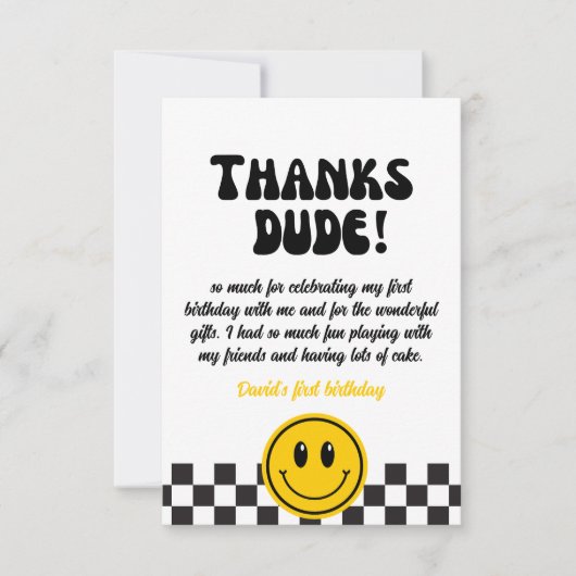 Een Happy Dude Happy Face Foto Verjaardag Bedankkaart (Voorkant)