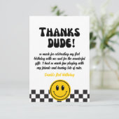 Een Happy Dude Happy Face Foto Verjaardag Bedankkaart (Staand voorkant)