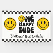Een Happy Dude Happy Face Verjaardagsbanner Spandoek (Horizontaal)