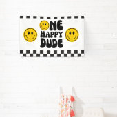 Een Happy Dude Happy Face Verjaardagsbanner Spandoek (Insitu)