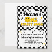 Een Happy Dude jongen eerste verjaardag uitnodigin Kaart (Voorkant / Achterkant)