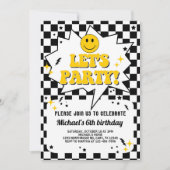 Een Happy Dude jongen Groovy verjaardag uitnodigin Kaart (Voorkant)