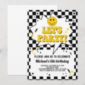 Een Happy Dude jongen Groovy verjaardag uitnodigin Kaart (Voorkant / Achterkant)