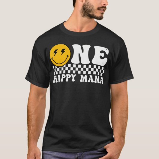 Een Happy Dude Mama 1e verjaardag familie matching T-shirt (Voorkant)